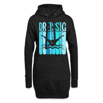 Schwimmen 30 Geburtstag Wasserratte Schwimm - Hoodie-Kleid - Schwarz - Vorne