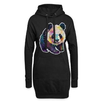 BABY PANDA AQUARELL - Hoodie-Kleid - Schwarz - Vorne