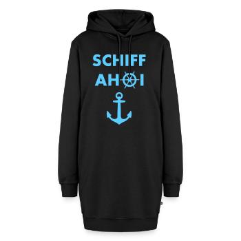 Schiff Ahoi - Hoodie-Kleid - Schwarz - Vorne