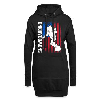 Snowboarder Schnee Skiurlaub Pistensau - Hoodie-Kleid - Schwarz - Vorne