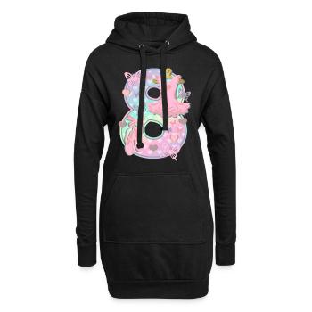 Ballerina 8. Geburtstagsparty Nummer 8 - 8 Jahre - Hoodie-Kleid - Schwarz - Vorne
