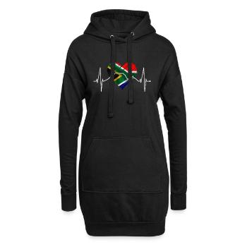 Cape Town Skyline Heart Afrique du Sud Drapeau Table Mountain - Sweat-shirt à capuche long Femme - noir - Devant