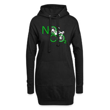 No CO2 Fahrrad Klimawandel MTB Mountainbike E-Bike - Hoodie-Kleid - Schwarz - Vorne