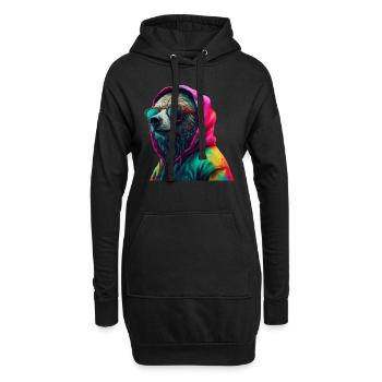 Ours avec lunettes de soleil Ours colorés Cool Animal de la forêt - Sweat-shirt à capuche long Femme - noir - Devant