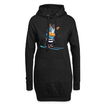 Zebra Ski Adventure - L’élégance sur les pistes. - Sweat-shirt à capuche long Femme - noir - Devant