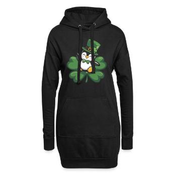 St. Patrick's Day Pinguin: Niedliches - Hoodie-Kleid - Schwarz - Vorne