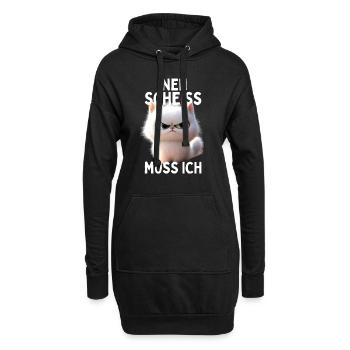Chat, je n’ai rien à foutre pas des chats - Sweat-shirt à capuche long Femme - noir - Devant
