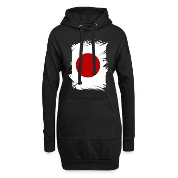 Drapeau du Japon utilisé Look Nihon Drapeau japonais - Sweat-shirt à capuche long Femme - noir - Devant