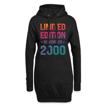 Limited Edition Geburtstag Party Jahrgang 2000 - Hoodie-Kleid - Schwarz - Vorne
