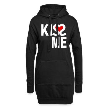 Kiss Me - Küss mich - Hoodie-Kleid - Schwarz - Vorne