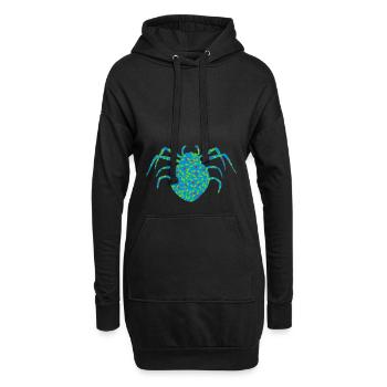 spider animal crawling phobia - Hoodie Dress - black - Front