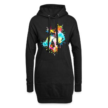Tie Dye Rider Teenager Roller - Hoodie-Kleid - Schwarz - Vorne