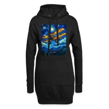 Aviation Pilote Vintage Avion - Sweat-shirt à capuche long Femme - noir - Devant