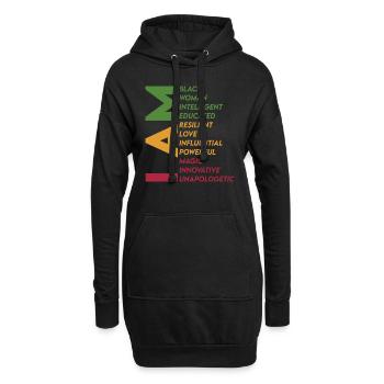 Ich bin eine farbige Frau, intelligent, gebildet - Hoodie-Kleid - Schwarz - Vorne