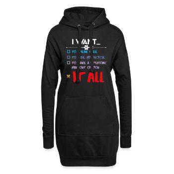 JE VEUX TOUT - Sweat-shirt à capuche long Femme - noir - Devant