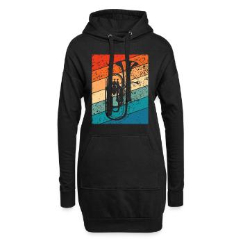 Euphonium Corn Orchestra Musiciens Instrument à vent - Sweat-shirt à capuche long Femme - noir - Devant