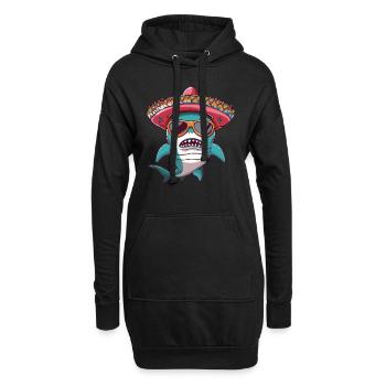 Hai Comic Lustig Sombrero - Hoodie-Kleid - Schwarz - Vorne