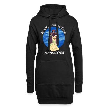 Apalkalypse - Ein lustiges Wortspiel mit Alpakas - Hoodie-Kleid - Schwarz - Vorne