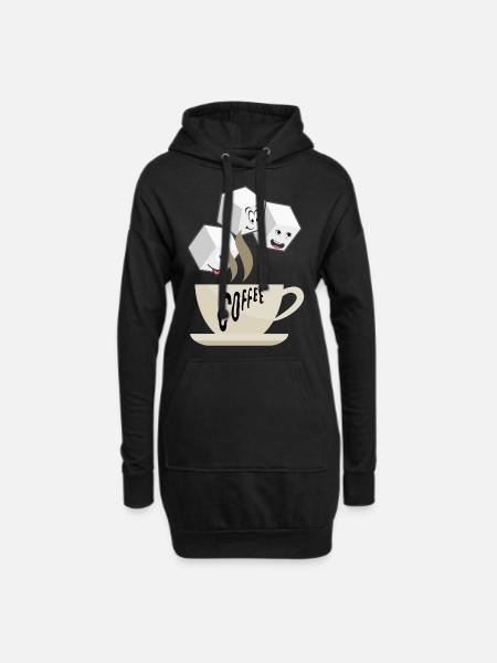 coffee time - Hoodie-Kleid - Schwarz