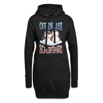 Offizielles Schlafshirt Pinguin Schlafanzug Süß - Hoodie-Kleid - Schwarz - Vorne