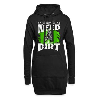 Motocross All I Need Is Dirt - Hoodie-Kleid - Schwarz - Vorne
