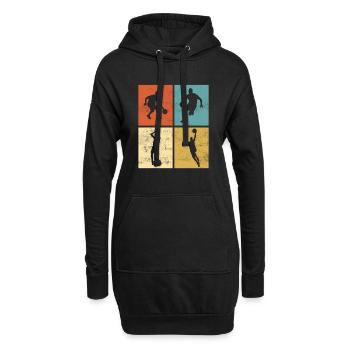 Basketteur Basketball Sunset Design rétro - Sweat-shirt à capuche long Femme - noir - Devant