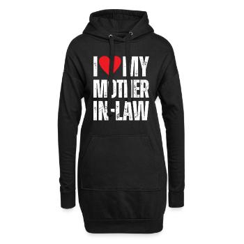 I Love My Mother in Law - Hoodie Dress - black - Front