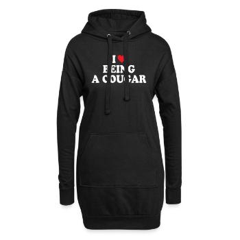 I Love Being a Cougar - Hoodie-Kleid - Schwarz - Vorne