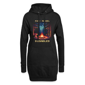Fast Travel Deaktiviert Bushcraft Survival Zitat - Hoodie-Kleid - Schwarz - Vorne