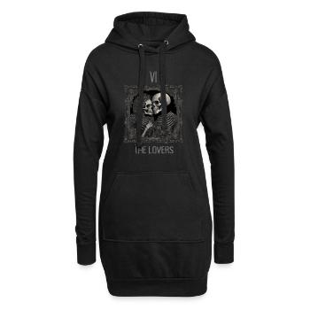 Squelette Aimant les cartes de Tarot Style Halloween Goth - Sweat-shirt à capuche long Femme - noir - Devant