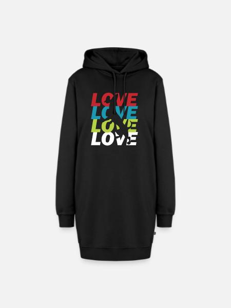 Hundeliebe Hundeliebhaber - Hoodie-Kleid - Schwarz