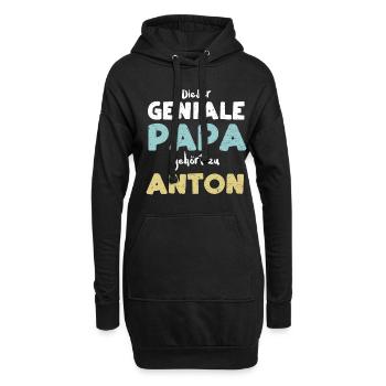 Dieser Geniale Papa Gehört Zu Anton - Hoodie-Kleid - Schwarz - Vorne
