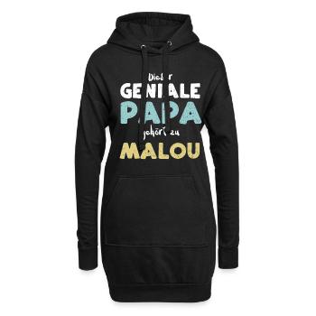 Dieser Geniale Papa Gehört Zu Malou - Hoodie-Kleid - Schwarz - Vorne