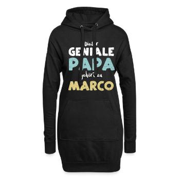 Dieser Geniale Papa Gehört Zu Marco - Hoodie-Kleid - Schwarz - Vorne