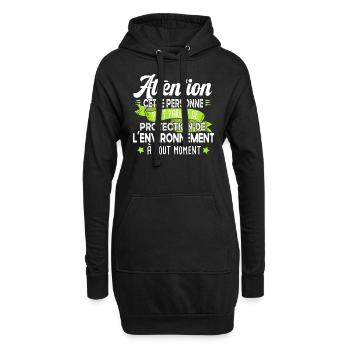Protection environnement écologie Terre cadeau - Sweat-shirt à capuche long Femme - noir - Devant