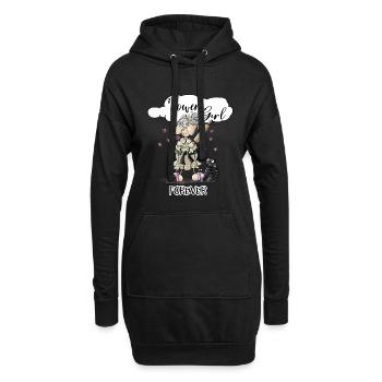 Power Girl - Hoodie-Kleid - Schwarz - Vorne