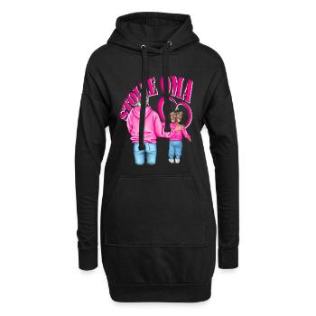 stolze Oma Enkelin Herz - Hoodie-Kleid - Schwarz - Vorne