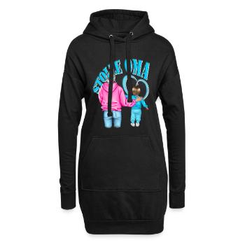 stolze Oma Enkel Herz blonde Haare - Hoodie-Kleid - Schwarz - Vorne