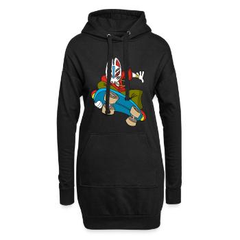 Renard étrange en skateboard - Sweat-shirt à capuche long Femme - noir - Devant
