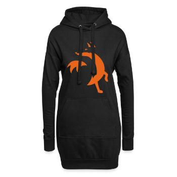 Skizze des Fuchses - Hoodie-Kleid - Schwarz - Vorne