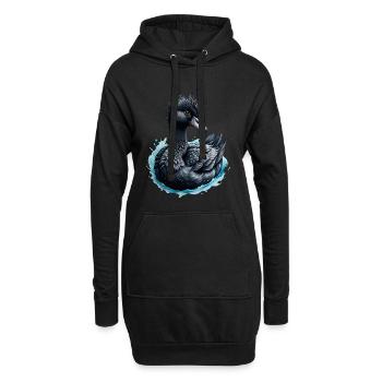 Le cygne noir et la rose bleue - Sweat-shirt à capuche long Femme - noir - Devant