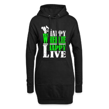 Wheelie Motif - Sweat-shirt à capuche long Femme - noir - Devant