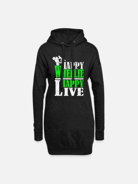 Wheelie Motif - Hoodie Dress - black