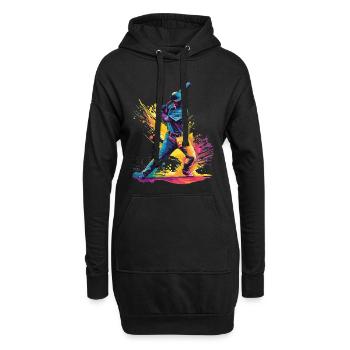 Joueurs de baseball - Sweat-shirt à capuche long Femme - noir - Devant