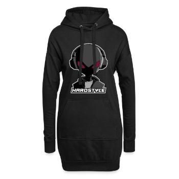 Hardstyle Alien – Conception musicale au casque - Sweat-shirt à capuche long Femme - noir - Devant