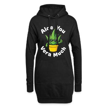 Aloe You Vera Viel Saftiger Kaktus Wortspiel - Hoodie-Kleid - Schwarz - Vorne