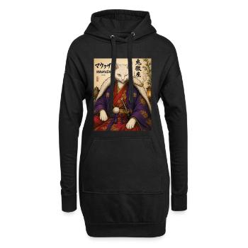 Maukuza Samurai Katze - Hoodie-Kleid - Schwarz - Vorne