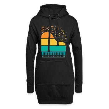 Piano Piano Musician Gift Gift Idea - Hoodie Dress - black - Front