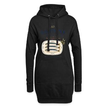 Sardine Social Club Mediterranean Retro - Sweat-shirt à capuche long Femme - noir - Devant
