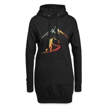 Tourenski Wintersport Berg Skifahrer Geschenk Skit - Hoodie-Kleid - Schwarz - Vorne